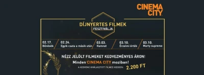 Díjnyertes filmek fesztiválja a Cinema Cityben