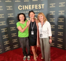 Varga Gabriellával (Apolló Pécs) és Bácsfalvi Szilviával (Center Békéscsaba) a CineFesten.
